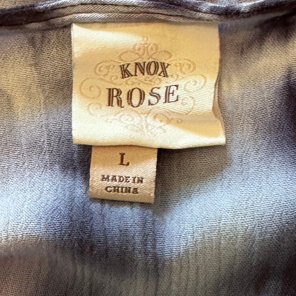 Knox Rose Rayon Blue White Tie Dye V-Neck Maxi Dress Short Sleeve Boho Belted - Picture 3 of 13